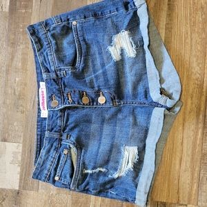 DOLLHOUSE Distressed Jean Shorts